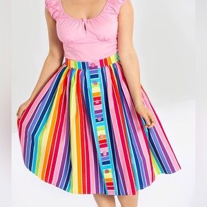 Unique Vintage x Hell Bunny Over the Rainbow 50s Skirt